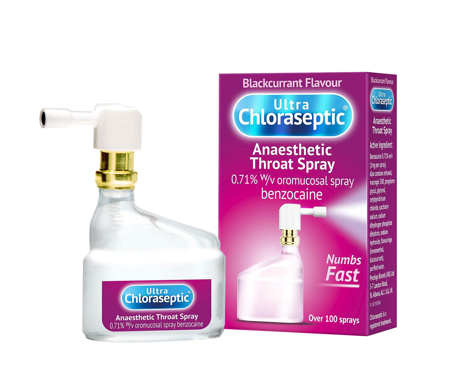 Ultra Chloraseptic Blackcurrant Throat Spray - Rightangled